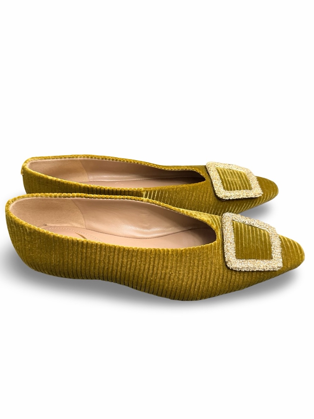 Sam Edelman Women's Janina Pointed-toe Flats Chartreuse/ Green Velvet Size 8 - Picture 2 of 6